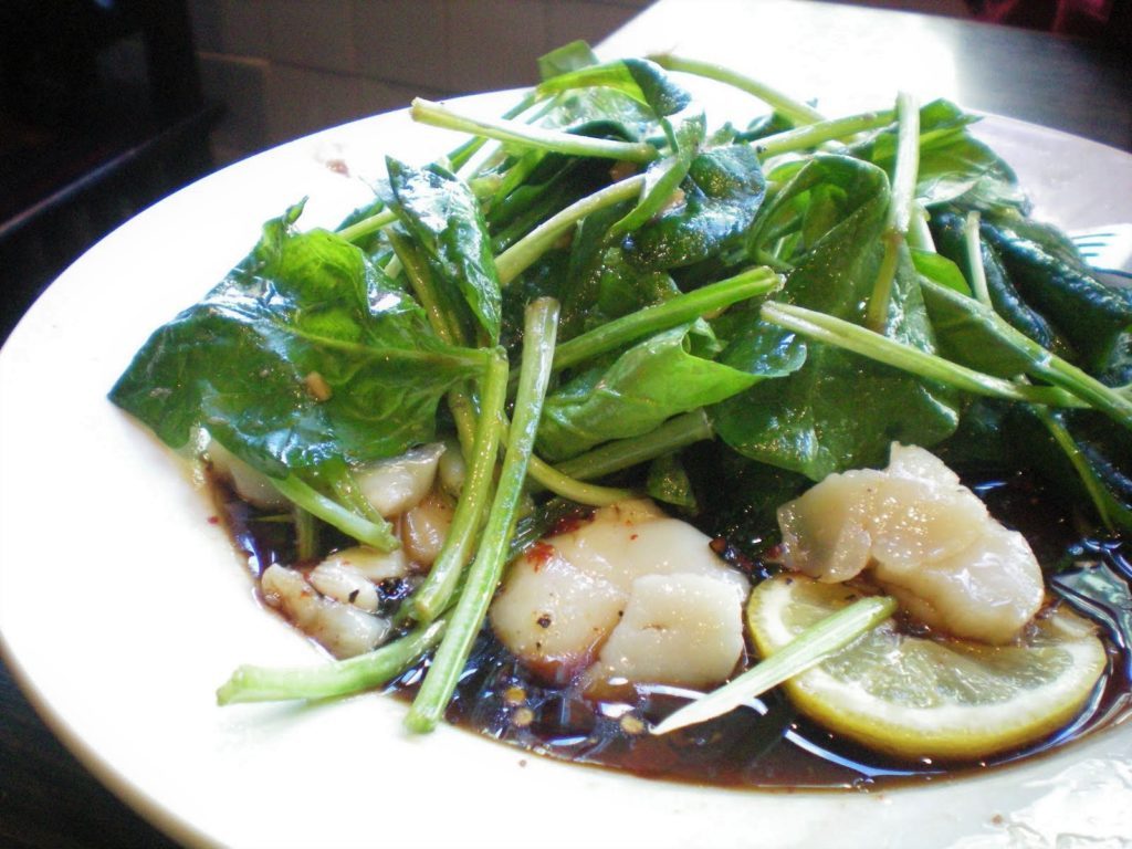 pétoncles aromatisé à l’ail grillé et au gingembre