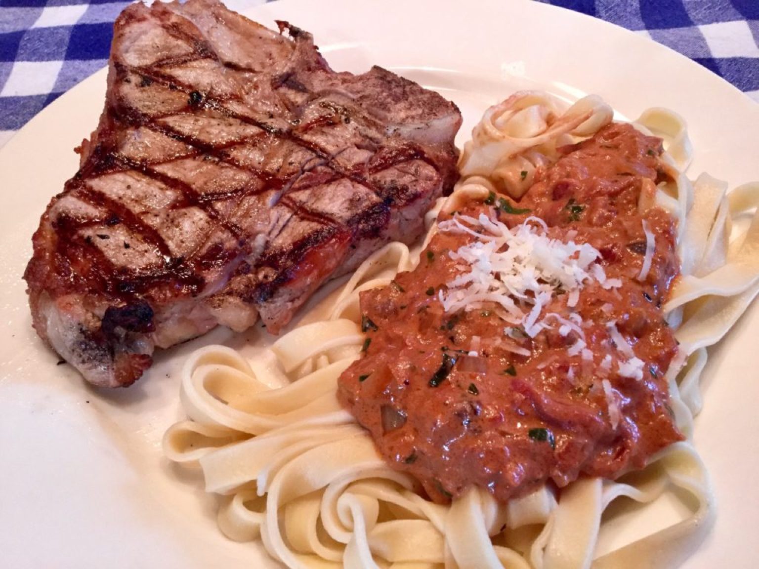 Creamy Tomato Black Garlic Fettucini